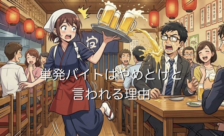 単発バイトはやめとけと言われる理由！当たりがきつい・帰らされる事例を解説