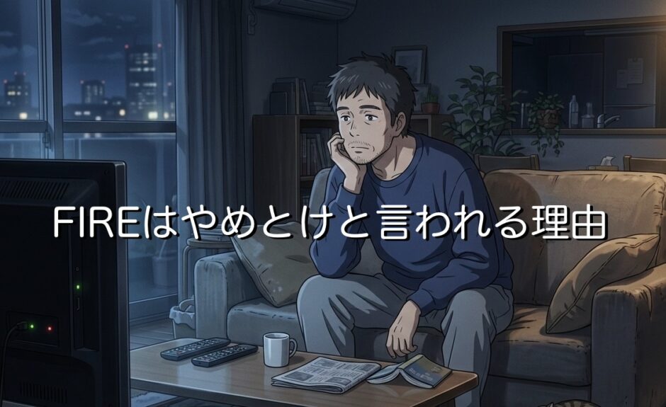 FIREはやめとけと言われる7つの理由！後悔や失敗した人の末路を徹底解説
