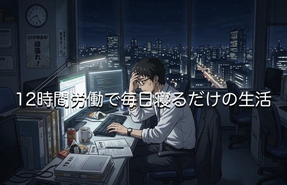 12時間労働で毎日寝るだけの生活はきつい？睡眠時間はどのくらいか徹底解説