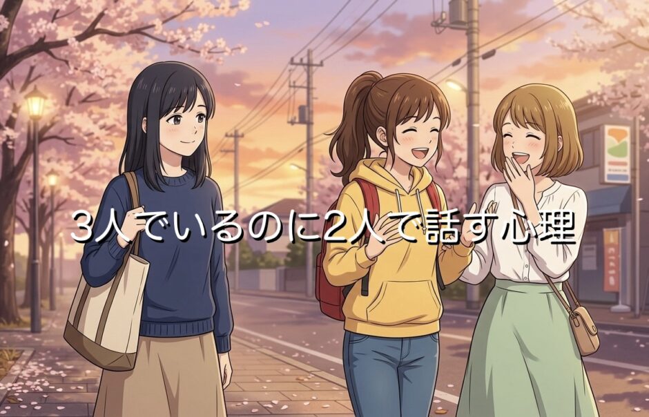 3人でいるのに2人で話す心理！3人組で1人になる人の特徴も徹底解説