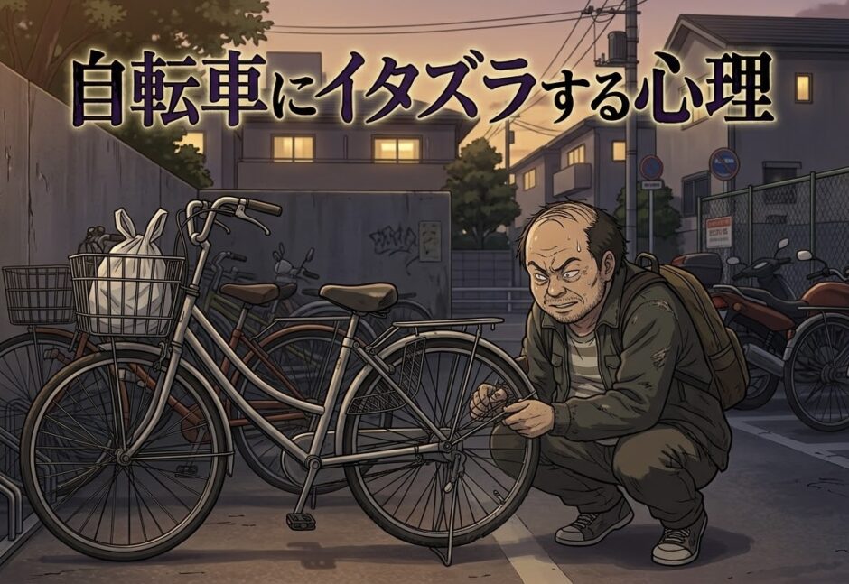 自転車をパンクさせてイタズラする人の心理！男性と女性の性格を徹底解説