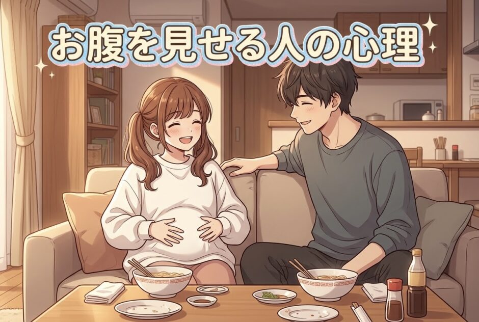 お腹を見せる人の心理！食後の膨らんだお腹を見せる意味は？男性と女性で徹底解説